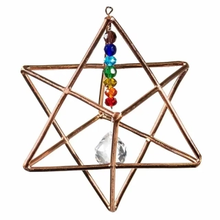Merkaba s čakrovými krystaly - 12,5cm